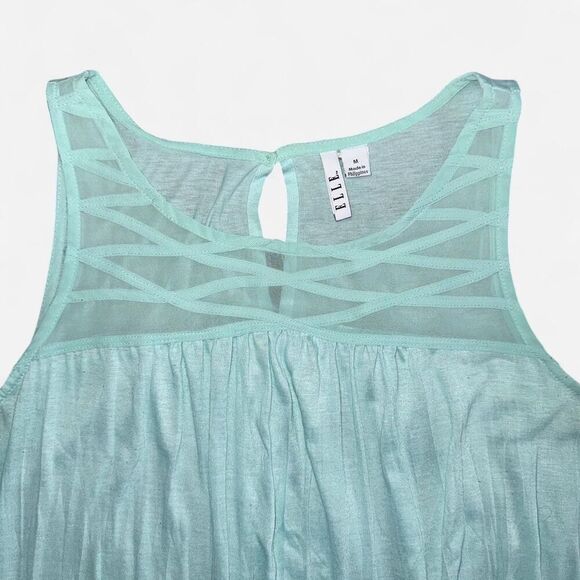 Elle Robin Egg Blue Turquoise Tank Top Blouse - Picture 5 of 6